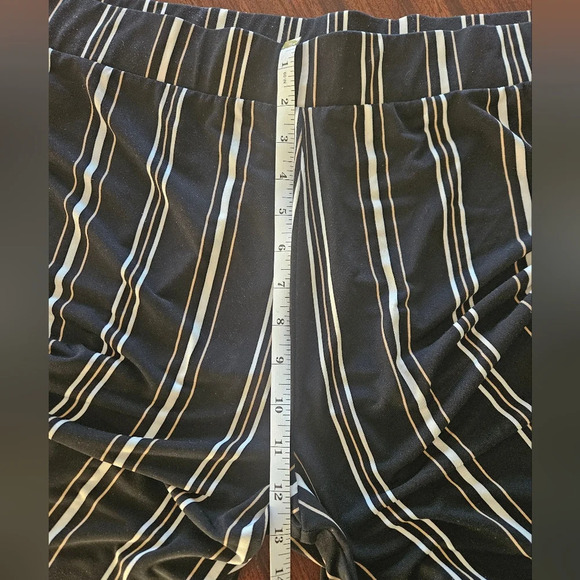 Alfani Wide Leg Black Brown Gold Striped Pull On Pants Plus Sz 1X EUC - Picture 7 of 10